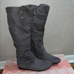 Knee High Gray Boots